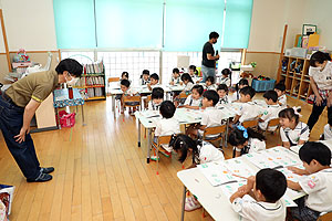 年長組の習字教室　　　　A・B・C