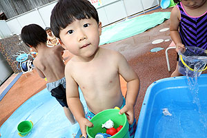 プール開き！　楽しかったね　こあら・ことり・ぱんだ