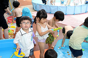 プール開き！　楽しかったね　こあら・ことり・ぱんだ