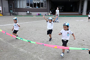 運動会の活動・かけっこ　うさぎ・りす・ことり・こあら・ぱんだ