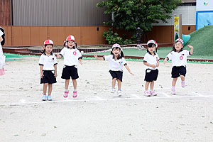 運動会の活動・かけっこ　うさぎ・りす・ことり・こあら・ぱんだ