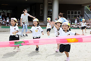 運動会の活動・かけっこ　うさぎ・りす・ことり・こあら・ぱんだ