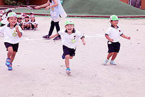 運動会の活動・かけっこ　うさぎ・りす・ことり・こあら・ぱんだ