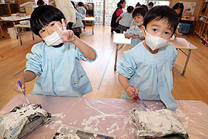 作品展の制作活動　きりん