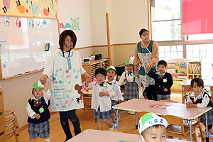 入園1日目の様子です　年少組