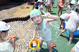 水遊びたのしかったね！！　B・たんぽぽ