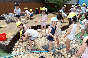 水遊び楽しかったね　こあら・ひまわり