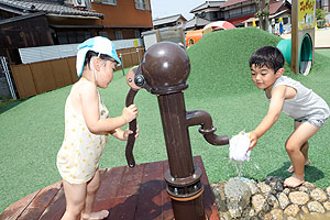 水遊び楽しかったね　こあら・ひまわり