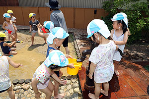 水遊び楽しかったね　こあら・ひまわり