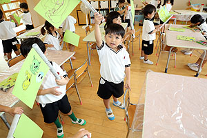 フラッグの制作　たんぽぽ