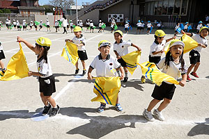 運動会予行が行われました　リズム　年中組