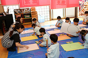 絵画教室がありました　うさぎ・りす・ことり
