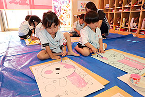 絵画教室がありました　うさぎ・りす・ことり