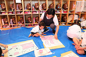 絵画教室がありました　うさぎ・りす・ことり