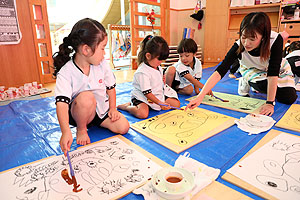 絵画教室がありました　うさぎ・りす・ことり