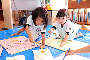 絵画教室がありました　うさぎ・りす・ことり