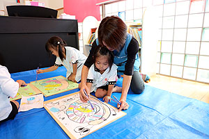 絵画教室がありました　うさぎ・りす・ことり