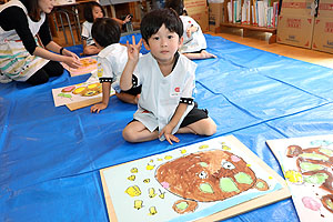 絵画教室がありました　うさぎ・りす・ことり
