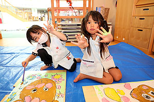 絵画教室がありました　うさぎ・りす・ことり