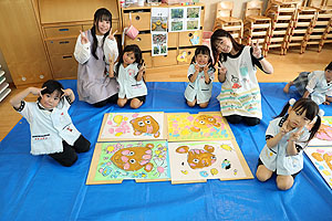 絵画教室がありました　うさぎ・りす・ことり