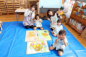 絵画教室がありました　うさぎ・りす・ことり