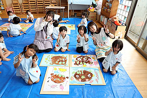 絵画教室がありました　うさぎ・りす・ことり