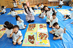 絵画教室がありました　うさぎ・りす・ことり