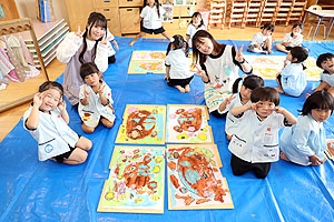 絵画教室がありました　うさぎ・りす・ことり