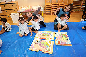 絵画教室がありました　うさぎ・りす・ことり