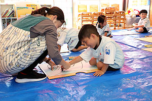 絵画教室がありました　うさぎ・りす・ことり