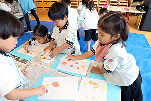 おいもスタンプ楽しかったね　ことり