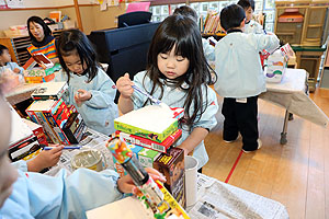 作品展の制作活動　うさぎ・きりん