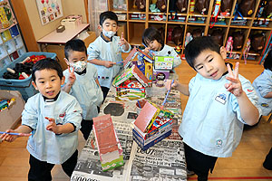 作品展の制作活動　うさぎ・きりん