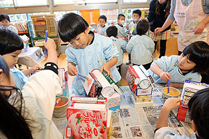 作品展の制作活動　うさぎ・きりん