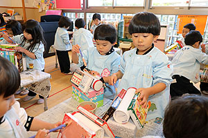 作品展の制作活動　うさぎ・きりん