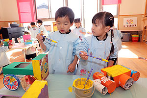 作品展の制作活動　うさぎ・きりん