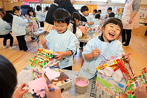 作品展の制作活動　うさぎ・きりん