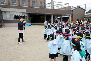 節分　みんなで豆まきをしました　全園児