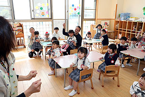 入園1日目の様子です　年少組