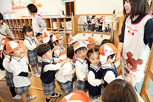 入園1日目の様子です　年少組