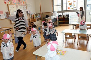 入園2日目の様子です　年少組