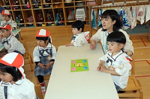 入園2日目の様子です　年少組