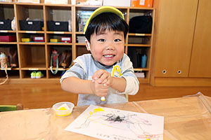 入園3日目の様子とお給食の様子です　ひよこ・あひる組