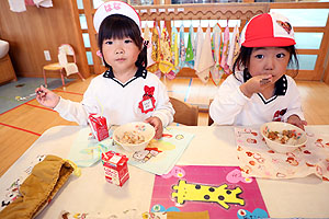 お給食の様子です　うさぎ・りす