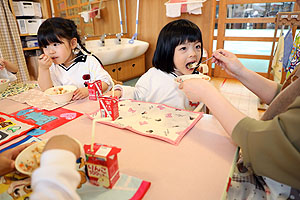 お給食の様子です　うさぎ・りす