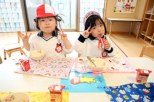 お給食の様子です　うさぎ・りす