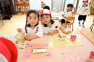 お給食の様子です　うさぎ・りす