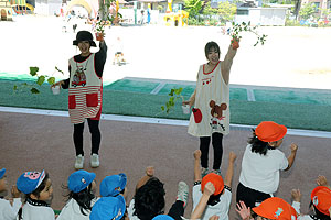 エンゼル畑に野菜の苗を植えました　年長組