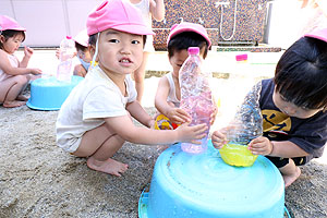 水遊び楽しかったね　ひよこ