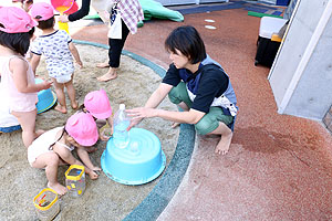 水遊び楽しかったね　ひよこ